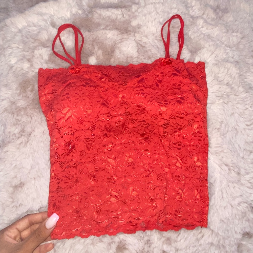 Red Laced Tank Top